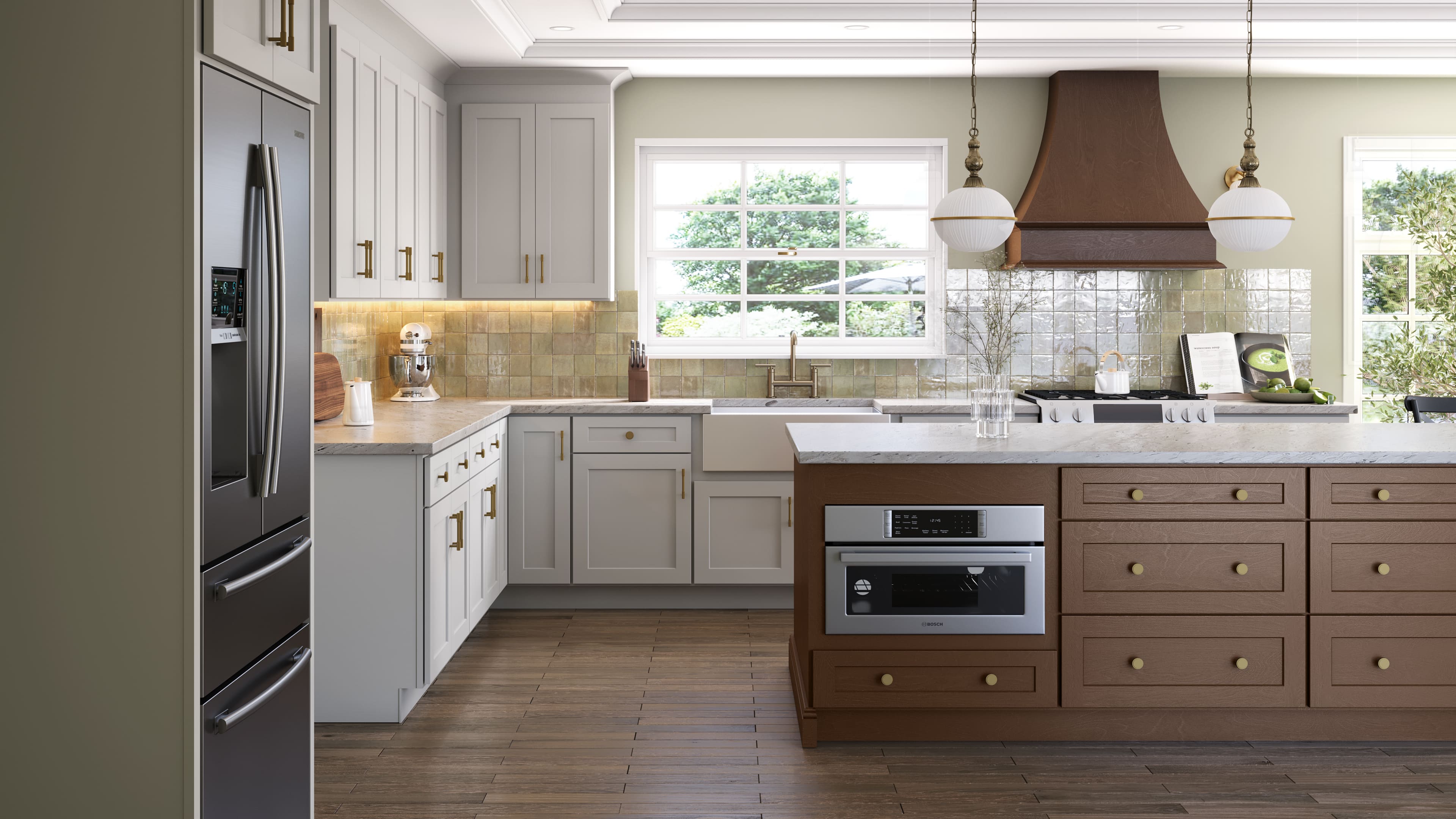 Bourbon Shaker cabinet — warm earthy toned kitchen cabinetry